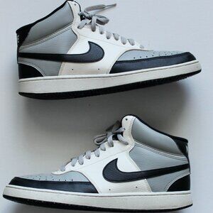 Nike Men's Court Vision Mid Next Nature Shoes | (Grey/White)